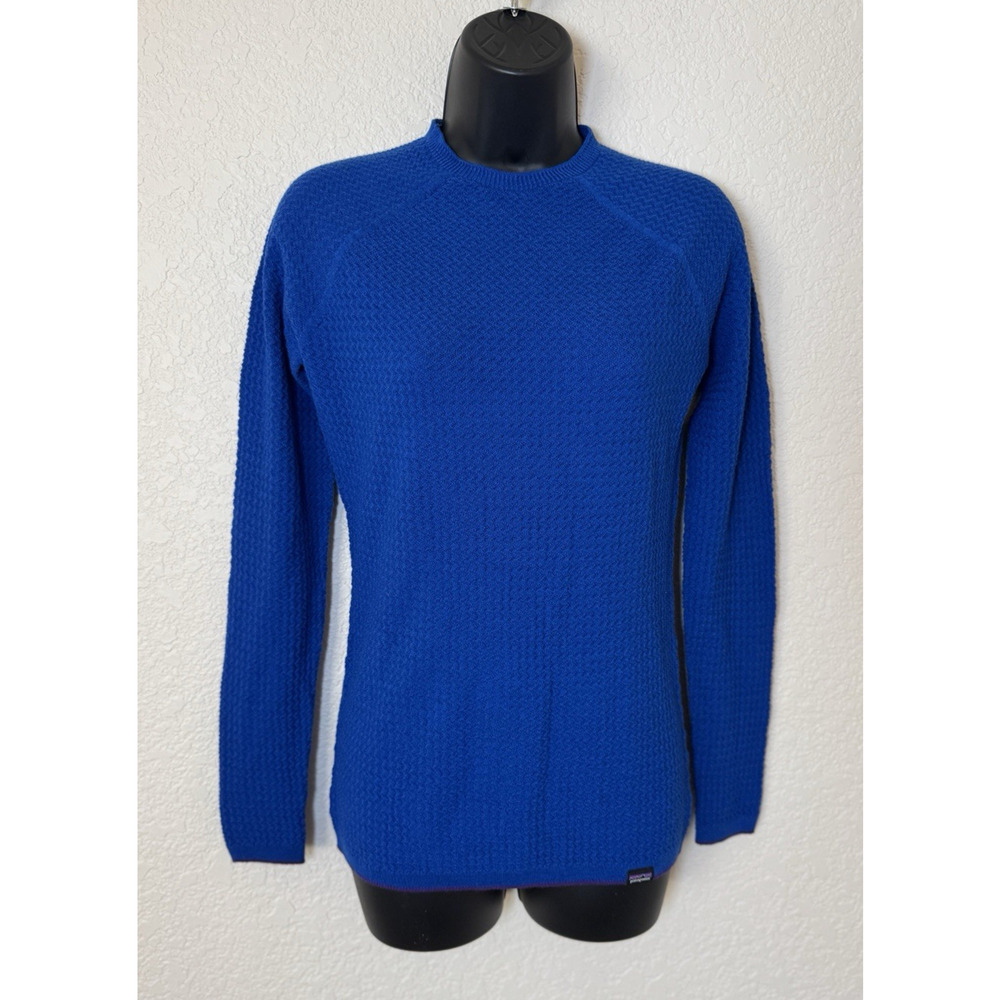Patagonia Capilene Air Wool Blend Long Sleeve Top Size S Blue Layering Outdoor